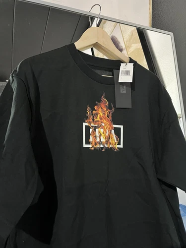 HBA (HOOD BY AIR) T shirt Hood By Air ABlaze Box Logo HBA Nera Taglia Large Nuova Con Etichette