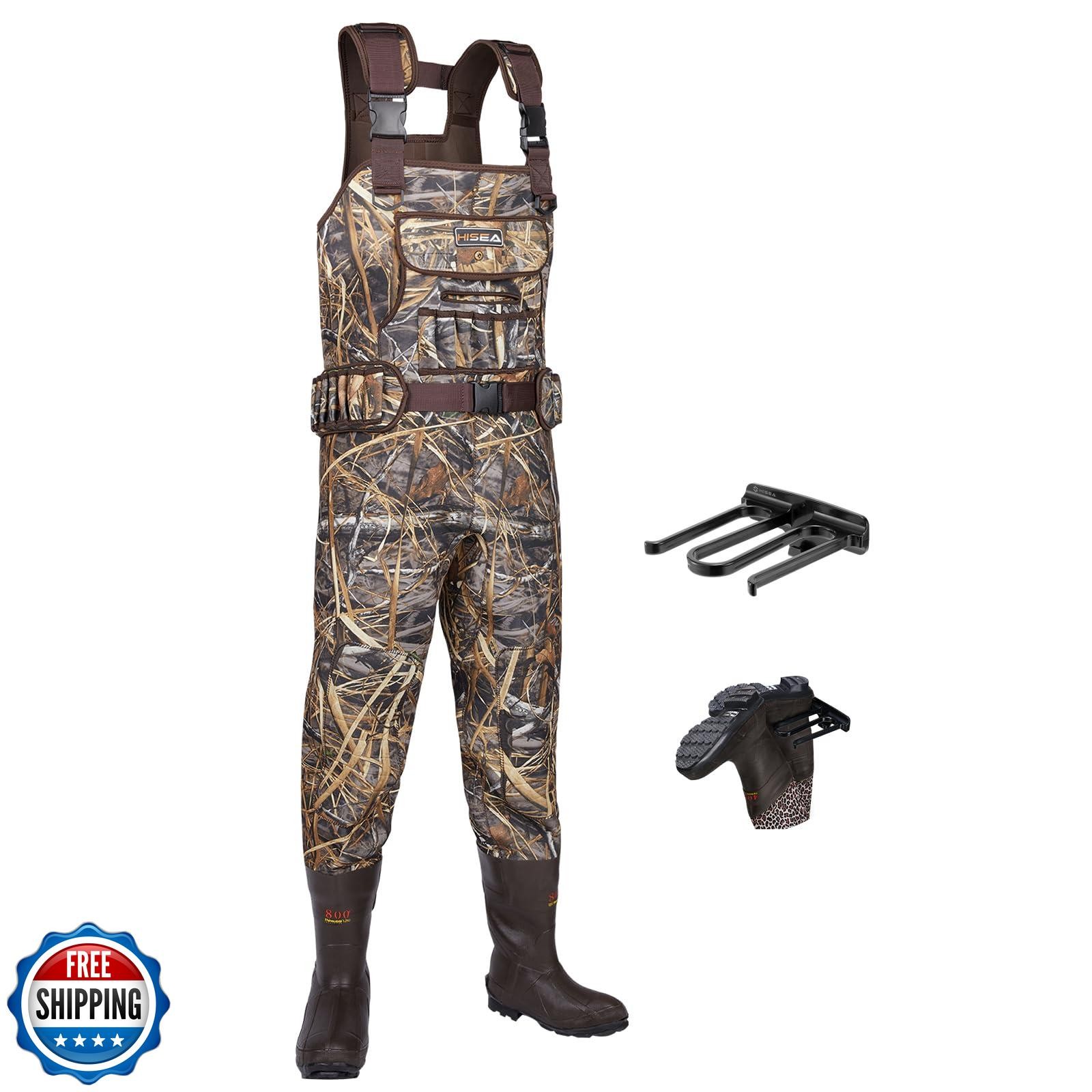 HISEA Chest Waders for Men, Neoprene Hunting Waders with 800G Insulated Boots