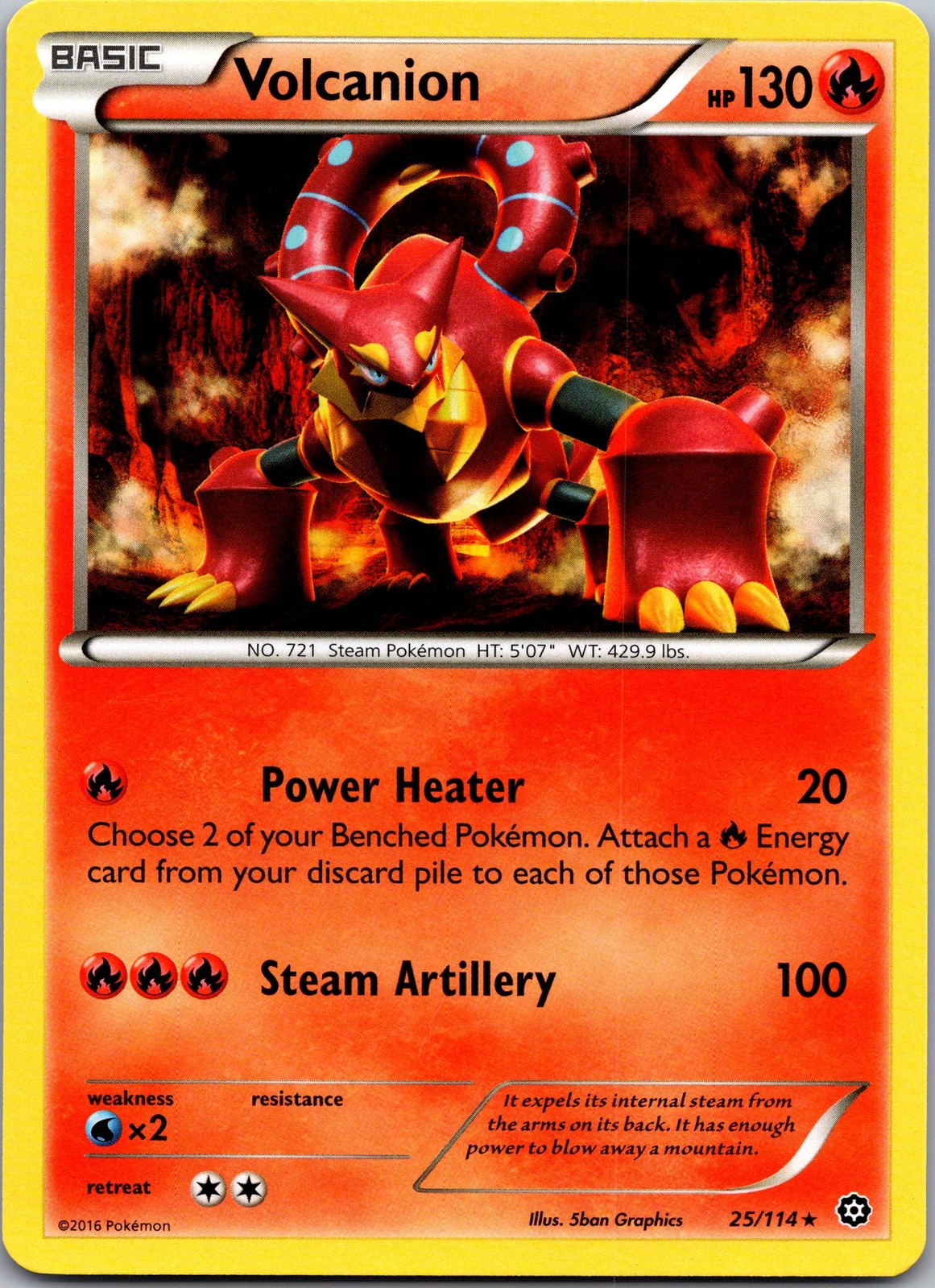 Volcanion Rare XY - Steam Siege 25/114 LP-NM