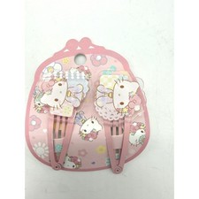 Sanrio Hello Kitty Pink Snap Hair Clips 2pc Set Kawaii Acrylic Charms Japan New