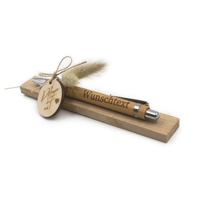 Holz Kugelschreiber m. Wunschname Bambus Stift Gravur Geschenk 26 Pfleger