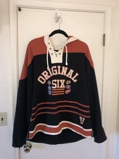 Old Time Hockey Original 6 Hoodie Men’s Large Rafters Collection Seibert Lace