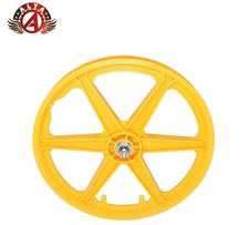 Bicicleta ALTA 20” Old School RUEDA LIBRE BMX/Freestyle 6 radios Tuff Mag llanta AMARILLA.
