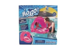 Pool Float with SPF 50 Protection, Pink Detachable Sun Shade, I Beach and Pool