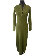 NWT Sezane Perfect Green Lorette Knit Dress Size Small