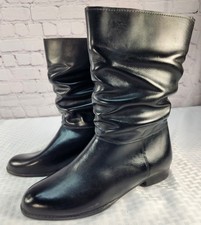 VTG Y2k 80s Black Rubber Insulated Fur Waterproof Rain Snow Heel Boots Size 9