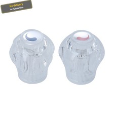 Universal Clear Faucet Acrylic Faucet Handles with Hot and Cold Knobs, 2 Pack