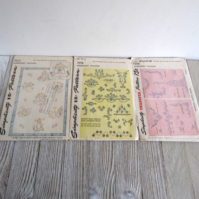 Vintage Simplicity Patterns Embroidery Transfer Lot of 3 *READ*