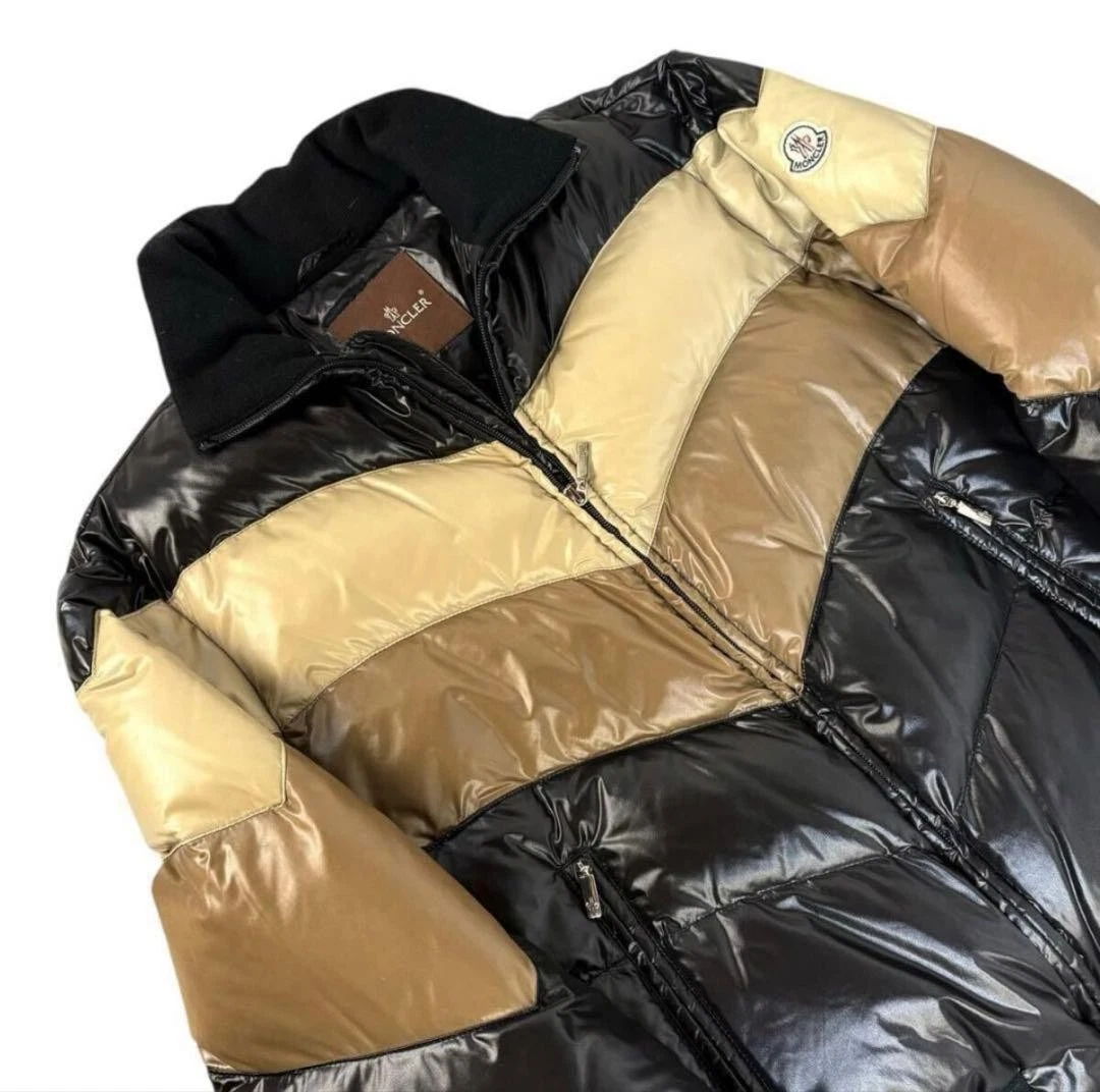 MONCLER CHINE Down Jacket Black Beige Brown Tag 2 M Men's Japan - product detail image 4