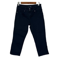 Cato womens shaping capri jegging size 12 stretch solid black mid rise