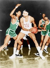 Wilt Chamberlain Philadelphia 76ers vs Boston Celtics 1960s Photo Print