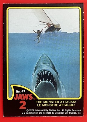 1978 Topps Jaws 2 #47 The Monster Attacks! French Version LE MONSTRE ATTAQUE! EX