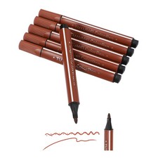 Colored Markers, Deep Brown 6 Pack Washable Coloring Markers Water Color Pens