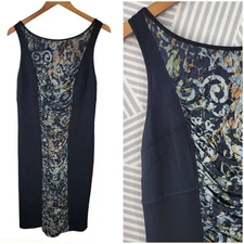 Marc New York Bodycon Knit Mini Dress Size 14 Textured Sexy Sheath Stretch Panel