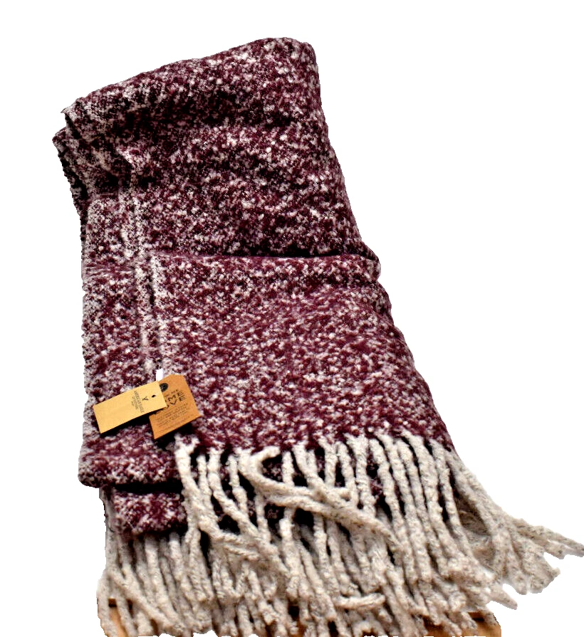 American Eagle Knit Blanket Scarf Wrap Heathered Burgundy New! NWT