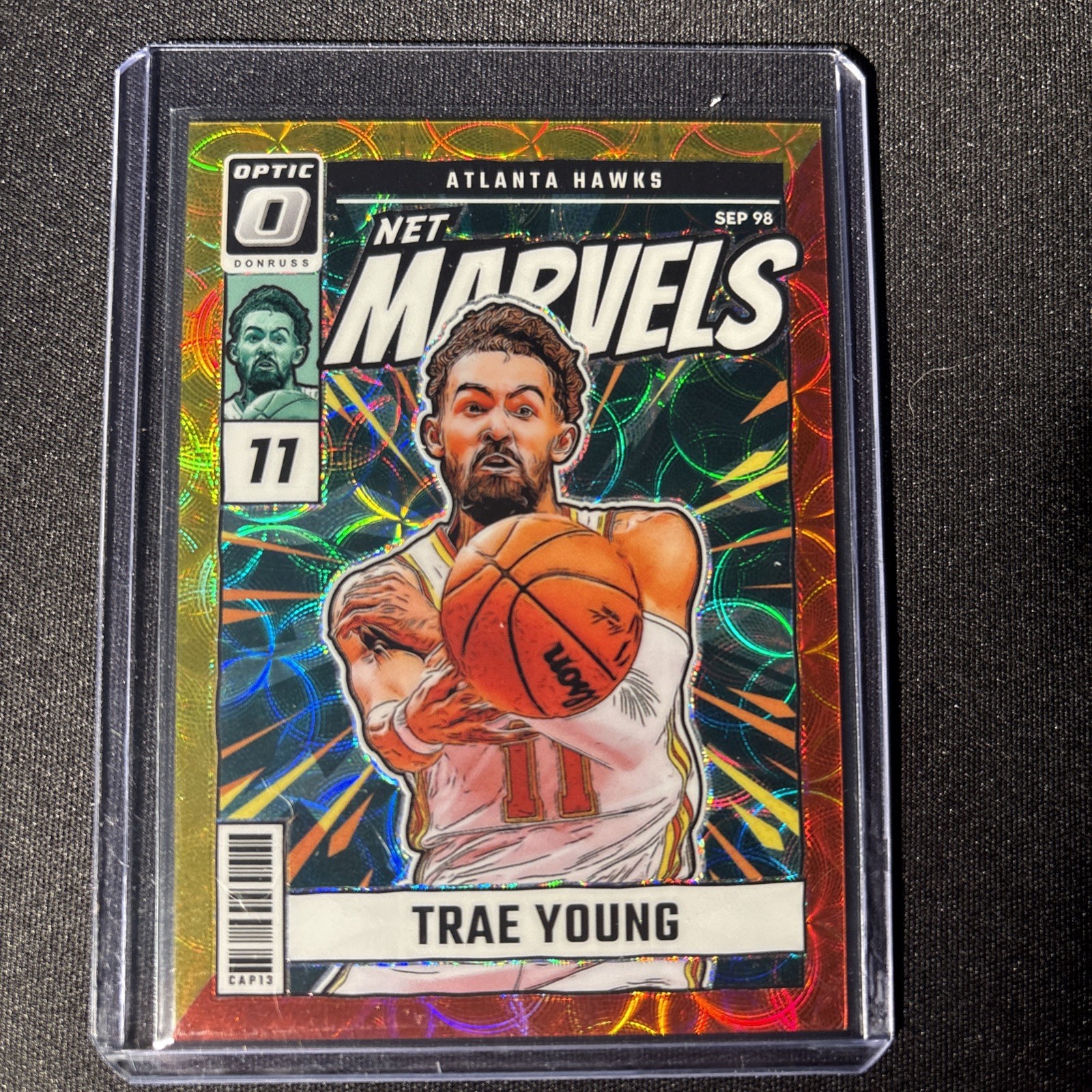 2024-25 Panini Donruss Optic Trae Young Red Gold Net Marvels /99 Atlanta Hawks