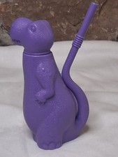Vintage Dino Sippy Cup with Straw Purple Dinosaur Shaped 6 oz Tumbler