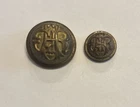 Civil War Brass Buttons Grand Army of the Republic, Lot of 2 Antique