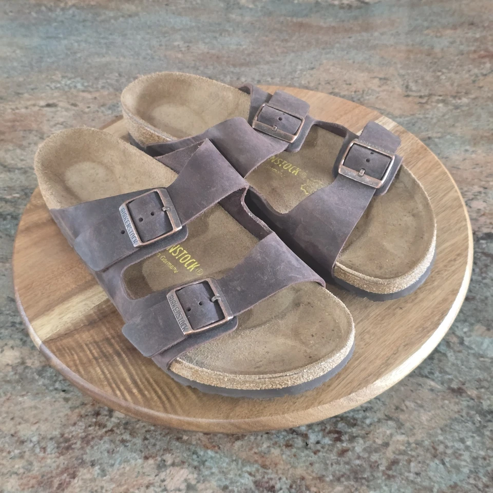 Sandalias de cuero Birkenstock Arizona - EU 43 para hombre talla 10 EE. UU. - gamuza marrón Foto 2 de 4