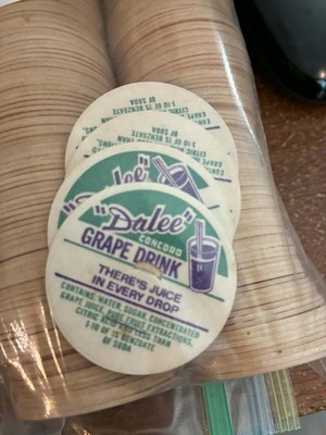 250 Milk Bottle Caps - ''Dalee'' Concord Grape Drink - Cardboard/tab Crafts Trade