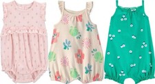 New 3 Carter's One-Piece Floral Sunsuit Romper Outfits Size 3 Months NWT
