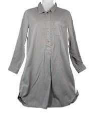 Madewell Shirt Dress S Green-Gray Cotton Long Sleeve Collared Minimalist Coastal