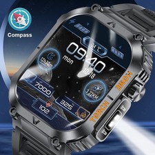 2026 Smart Watch for Men Call Receive/Dial Rugged Tactical Fitness Tracker Gift