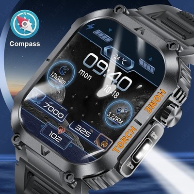 2026 Smart Watch for Men Call Receive/Dial Rugged Tactical Fitness Tracker Gift