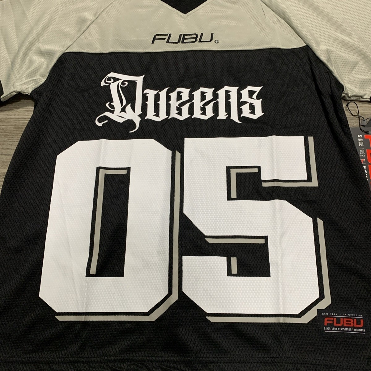Y2K FUBU 05 Queens NYC New York Hip Hop Football Jersey Size Small 