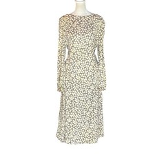 DIANE VON FURSTENBERG 70s Vintage Dusk Purple Ivory Flower Print Dress 10