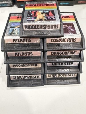 Atari 2600 Imagic Lot of 9 Quick Step Dragonfire Moonsweeper Tested and Working