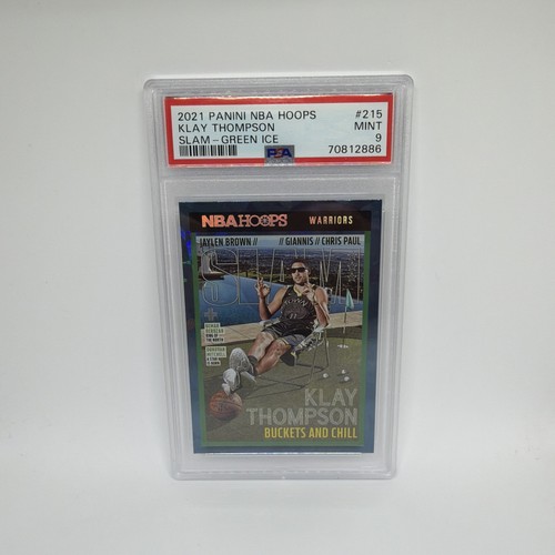 Klay Thompson [Green Ice] #215 2021 Panini Hoops SLAM card