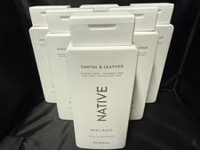 Native Body Wash 6x 18oz Santal  Leather Sulfate Paraben Dye Phthalate FREESHIP