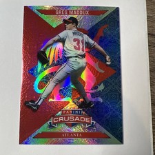 2025 Panini Crusade Red Greg Maddux #11/25 – Atlanta Braves