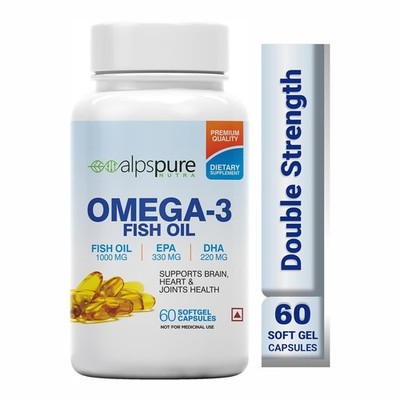 Alpspure Nutra Omega 3 Fischöl Kapseln, 60 Kapseln