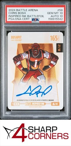 2024 BO JACKSON BATTLE ARENA BATTLEFOIL CHRIS BOSH #/50 POP 1 PSA 10 DNA AUTO 10