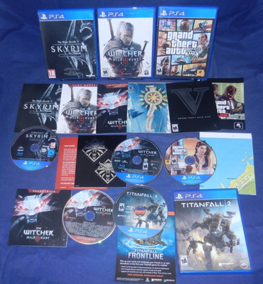 PS4: Skyrim Special ED, Grand Theft Auto V, The Witcher 3 Wild Hunt, Titanfall 2