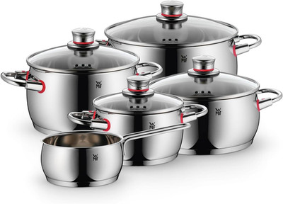 WMF Quality One Topfset Induktion 5-Teilig, Kochtopf Set Mit Glasdeckel, Cromarg