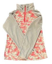 Girl s Floral and Grey Half Zip Fleece Columbia Pullover Youth Medium
