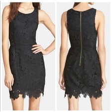 ASTR The Label Black Lace Overlay Lined Tank Dress Size Medium
