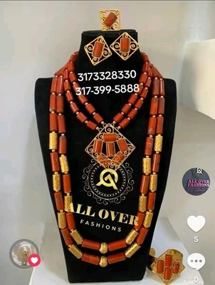 Real Coral Bead Set
