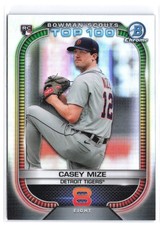 2021 Bowman #BTP-8 Casey Mize Chrome Bowman Scouts Top 100 Red Refractor #/5