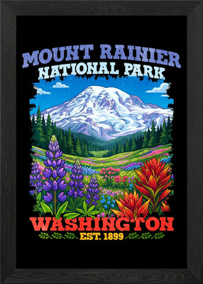 Mount Rainier Nationalpark Washington Gerahmtes Wandbild Poster Leinwanddruck Bild