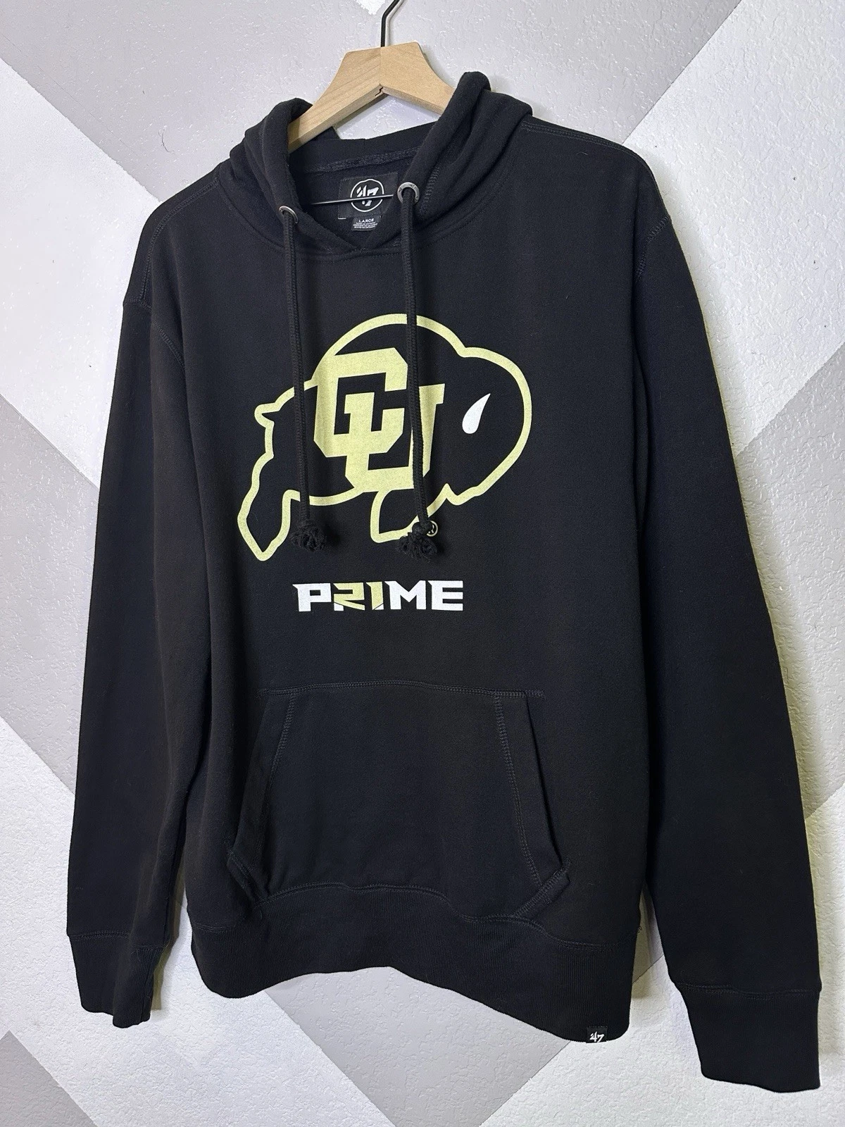 Felpa con cappuccio pullover Coach Prime Colorado Buffaloes nera da uomo '47 taglia large