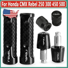Handle Grips Handle Bar End Cap Tire Valve For Honda CMX Rebel 250 300 450 500