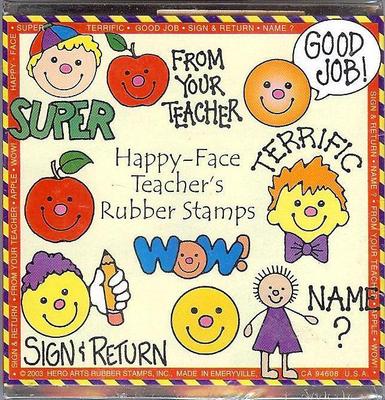 Hero Arts HAPPY-FACE TEACHER Wood Mounted Stamps LL293
