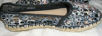 Womens Shoes SAVI RESORT WEAR Camille Espadrille Handmade Black Size 6