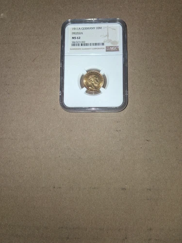 1911 A Prussia 10 Mark Gold NGC MS 62