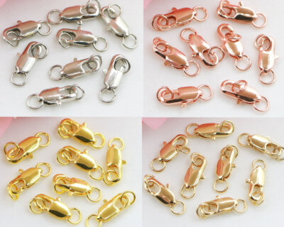 10Pcs 14K 18K Gold 2 Ring Fish Tail Clasp for Necklace Bracelet Jewelry DIY