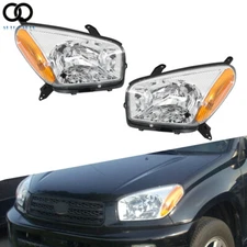 For Toyota RAV4 2001 2002 2003 Headlights Halogen Left+Right Headlamps Chrome